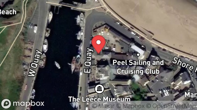 Map showing HARBOUR OFFICE, EAST QUAY, PEEL, ISLE OF MAN, IM5 1AR