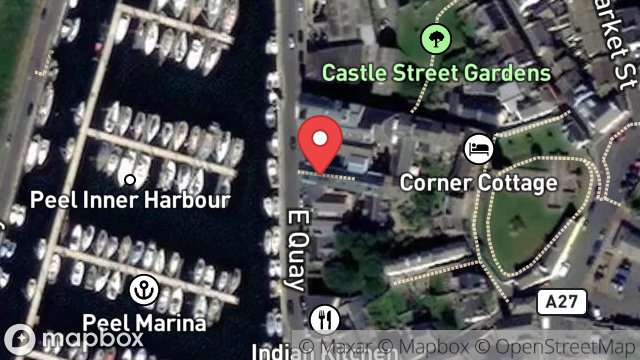 Map showing VIKING LONGHOUSE SHOP 2, MARINERS WHARF, EAST QUAY, PEEL, ISLE OF MAN, IM5 1AR