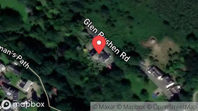 Map showing FO GLION, GLEN RUSHEN ROAD, GLEN MAYE, ISLE OF MAN, IM5 3BA
