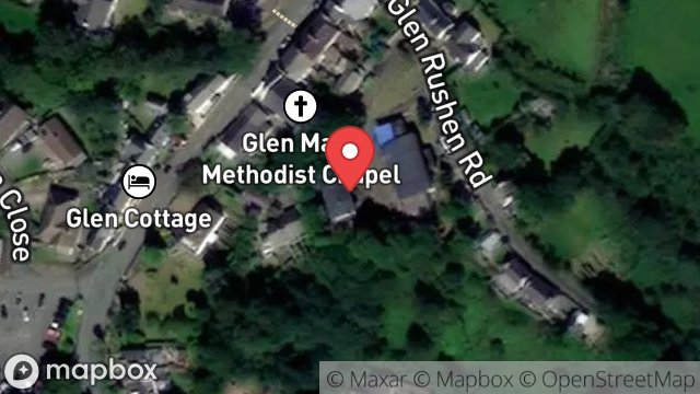 Map showing FILTER HOUSE, GLEN RUSHEN ROAD, GLEN MAYE, ISLE OF MAN, IM5 3BA