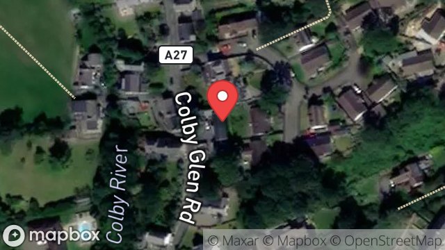 Map showing GARAGE & STORE, MILLCROFT, GLEN ROAD, COLBY, ISLE OF MAN, IM9 4NY