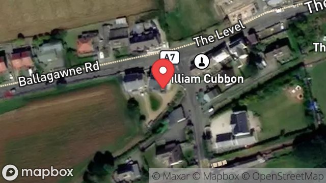 Map showing LEVEL GARAGE, THE LEVEL, COLBY, ISLE OF MAN, IM9 4AL