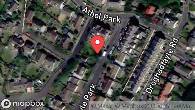Map showing OLD BUILDERS YARD ADJACENT TO, 2, DROGHADFAYLE PARK, PORT ERIN, ISLE OF MAN, IM9 6ER