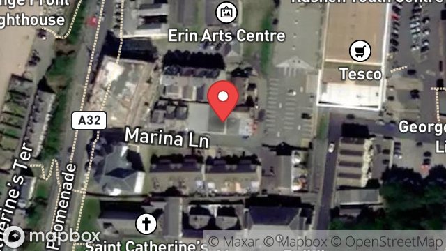 Map showing WORKSHOP & STORE, MARINA LANE, PORT ERIN, ISLE OF MAN, IM9 6LB
